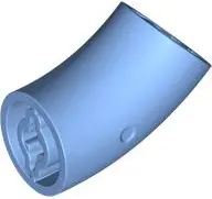 Blue Brick, Round 2 x 2 D. 45 degrees Elbow (27.7mm Standing Height)