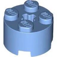 Blue Brick, Round 2 x 2 with Axle Hole