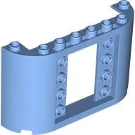 Blue Panel 2 x 8 x 4 with 2 x 3 1/3 Cutout with 4 Studs on Each Side