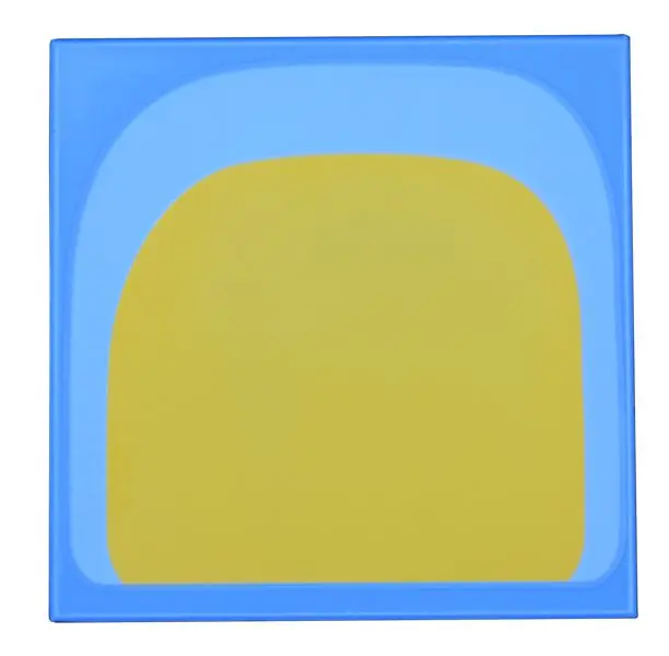 Blue Tile 4 x 4 with Yellow on Bright Light Blue Curved Panel (Stomach) Pattern