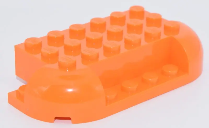 Brick, Round 4 x 8 x 1 1/3 with 2 Curved Corners, 1 x 4 Cutout on Side, 2 x 1 Cutouts on Ends