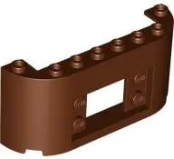 Brown Panel 2 x 8 x 3 with 2 x 2 Cutout with 2 Studs on Each Side