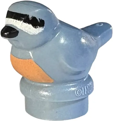 Blue Bird, Small with Black Eyes, Beak and Forehead Stripe, White Face and Nougat Chest Pattern