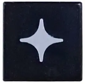 Tile 1 x 1 with White Star / Sparkle Large Pattern
