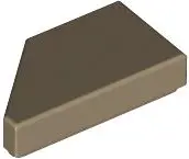 Tan Tile, Modified 1 x 2 Wedge Right