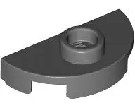 Bluish Gray Plate, Round 1 x 2 Half with 1 Stud (Jumper)