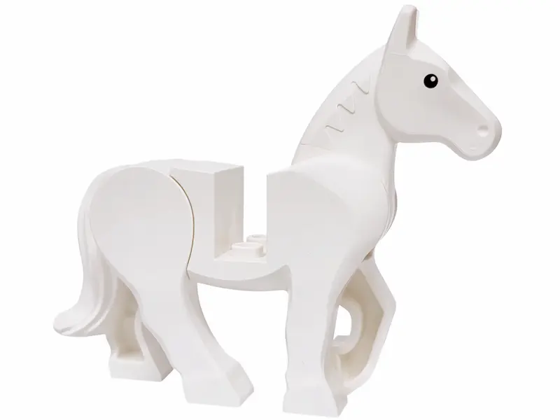White Horse, Movable Legs with Black Eyes Pattern (Shadowfax)