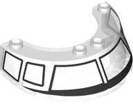 Windscreen 4 x 6 x 1 1/3 Round with Black and White Airplane Window Frame Outline Pattern