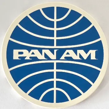 Tile, Round 6 x 6 with Blue Pan Am Logo Pattern