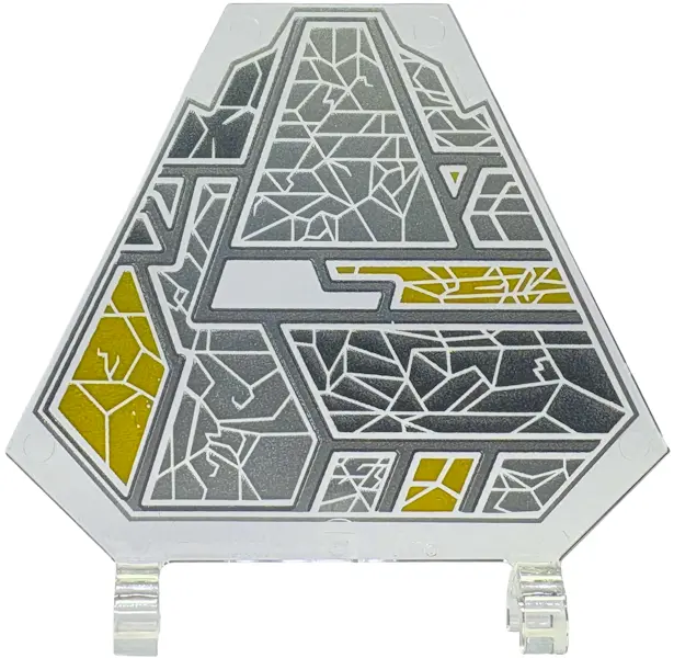 Flag 5 x 6 Hexagonal with Silver, Dark Silver, and Gold Reflective Panel with Geometric Sectors and 