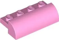 Pink Slope, Curved 2 x 4 with 4 Recessed Studs