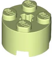 Green Brick, Round 2 x 2 with Axle Hole