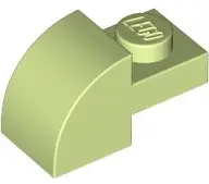 Green Slope, Curved 2 x 1 with Recessed Stud