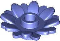 Violet Plant Flower 2 x 2 Round with 16 Petals (Sunflower) with Open Stud