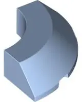 Light Blue Brick, Round Corner 4 x 4 with Slope 45 Edge without Studs