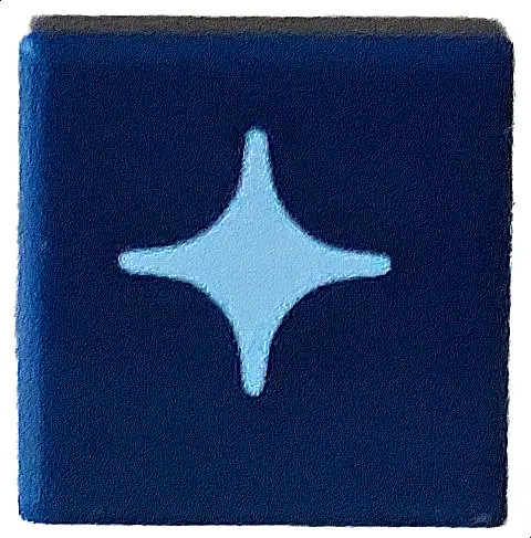 Blue Tile 1 x 1 with White Star / Sparkle Large Pattern