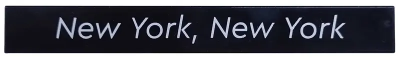 Tile 1 x 8 with White 'New York, New York' Pattern