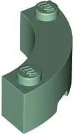 Green Brick, Round Corner 3 x 3 Macaroni with 2 Studs