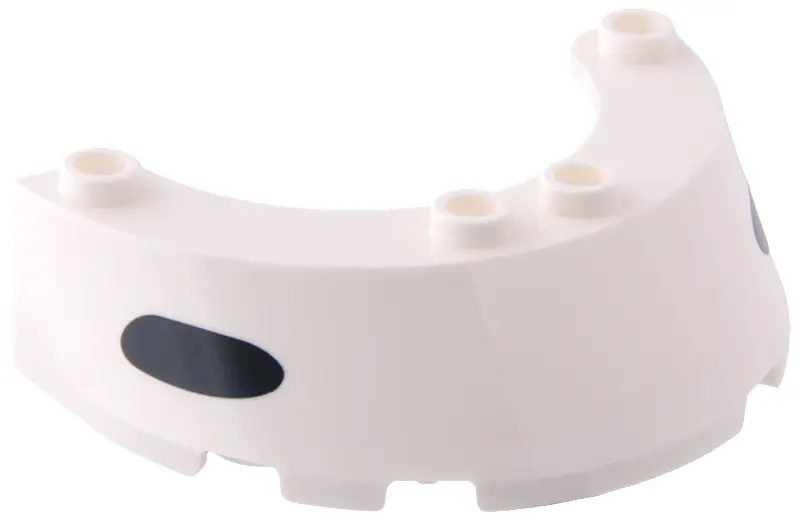 Windscreen 4 x 6 x 1 1/3 Round with 2 Black Ovals Pattern (Snoopy Eyes)