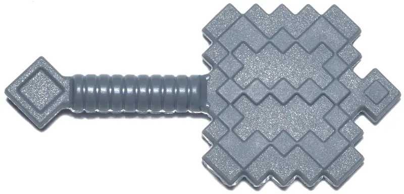 Bluish Gray Minifigure, Weapon Mace Pixelated (Minecraft)