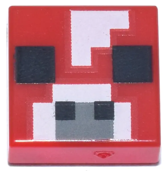 Tile 1 x 1 with Pixelated Black Squares and Dark Bluish Gray and White Pattern (Minecraft Micromob C