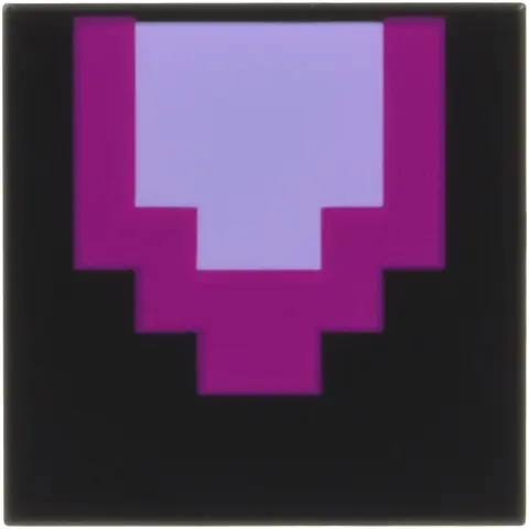 Tile 2 x 2 with Pixelated Bright Pink and Magenta Tongue Pattern (Minecraft Ender Dragon)