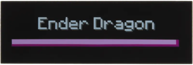 Tile 2 x 6 with Pixelated White 'Ender Dragon' and Bright Pink and Magenta Health Bar Pattern