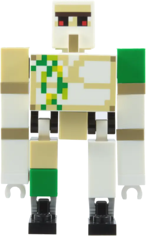 Golem - Brick and Pin Arm Attachments, Black Feet, 1 x 1 Green Tile
