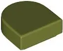 Green Tile, Round 1 x 1 Half Circle Extended