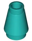 Turquoise Cone 1 x 1 with Top Groove