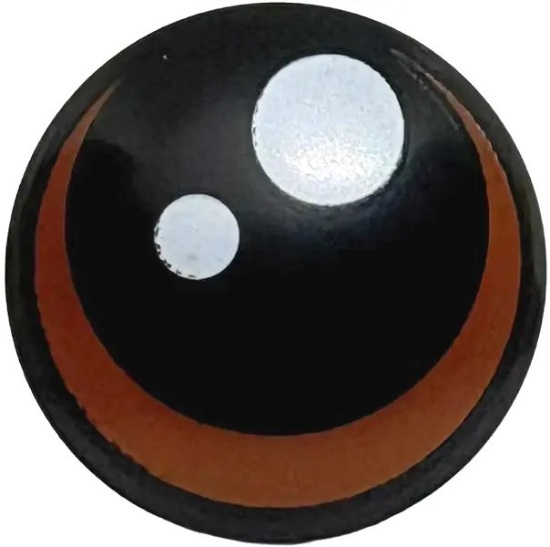Plate, Round 2 x 2 with Rounded Bottom (Boat Stud) with White Pupil and Circle and Reddish Brown Cre