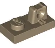 Tan Hinge Plate 1 x 2 Locking with 1 Finger on Top
