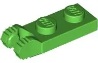 Green Hinge Plate 1 x 2 Locking with 2 Fingers on End