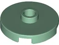 Green Tile, Round 2 x 2 with Open Stud