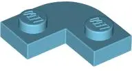 Azure Plate, Round Corner 2 x 2 with 1 x 1 Cutout