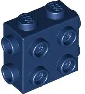 Blue Brick, Modified 1 x 2 x 1 2/3 with Studs on Side and Ends