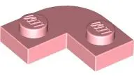 Pink Plate, Round Corner 2 x 2 with 1 x 1 Cutout