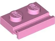 Pink Plate, Modified 1 x 2 with Door Rail
