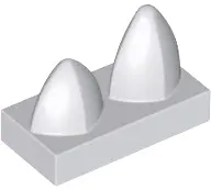 Bluish Gray Tile, Modified 1 x 2 with 2 Teeth Vertical