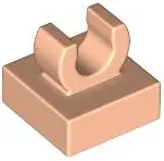 Nougat Tile, Modified 1 x 1 with Open O Clip