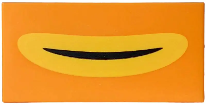 Tile 2 x 4 with Black Mouth with Yellow Lips Pattern (BrickHeadz Fishstick Lower Face)