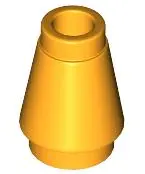 Light Orange Cone 1 x 1 with Top Groove