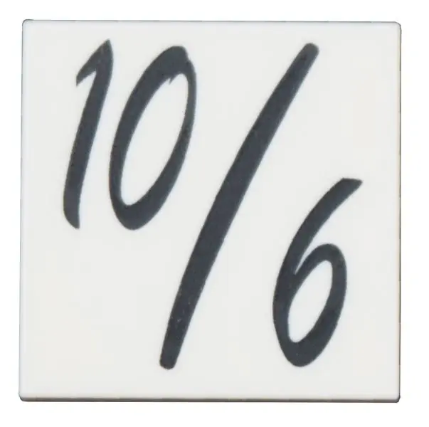 Tile 2 x 2 with Black '10 / 6' Pattern