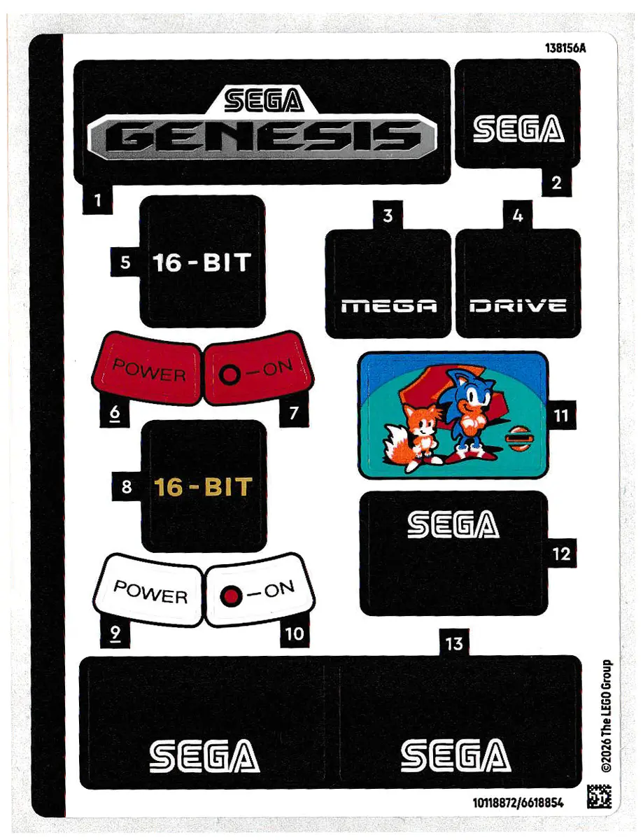 Sticker Sheet for Set 40926 - (10118872/6618854)