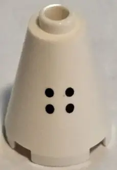 Cone 2 x 2 x 2 - Open Stud with 4 Black Dots Pattern