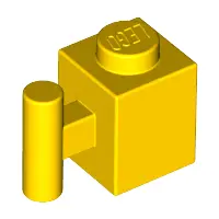 Yellow Brick, Modified 1 x 1 with Bar Handle