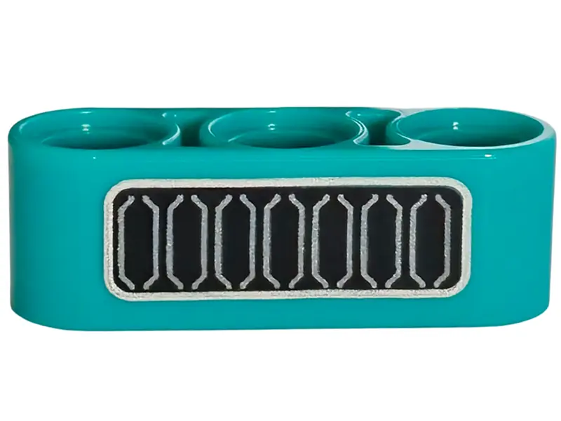 Turquoise Technic, Liftarm Thick 1 x 3 with Black and Silver Vehicle Grille Pattern