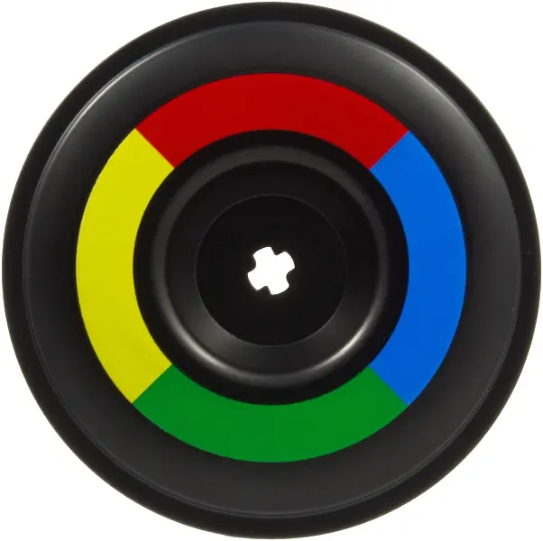 Wheel Cover Recessed with Axle Hole - 56mm for Wheel 15038 with Red, Blue, Green and Yellow Quarter 