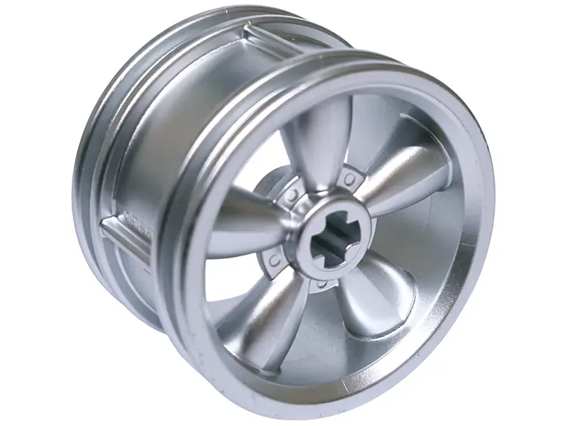Silver Wheel 30.4mm D. x 20mm with No Pin Holes and 5 Large Spokes