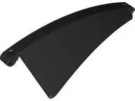 Black Technic, Panel Curved #55 5 x 13 Tapered Right, Ridged